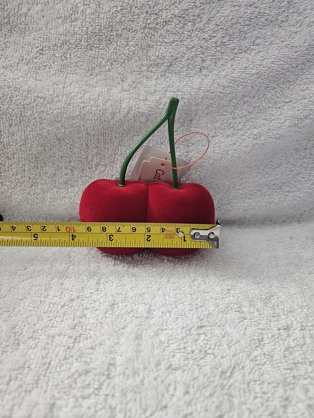 Cat & Jack Girls Cherry Jewelry Organizer Box Red Velvet Case - Askew Lid - Picture 8 of 8